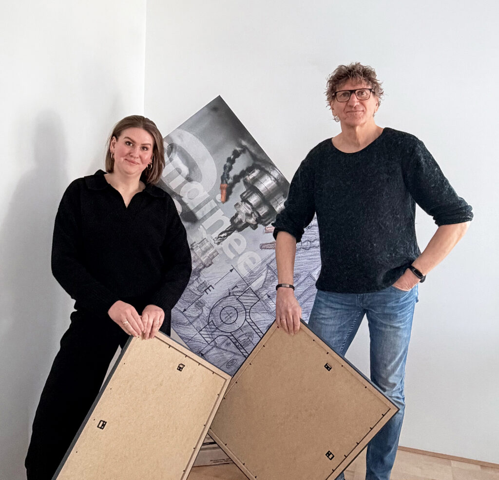 Cyra Jungnickel und Tobias Feld sind die kreativen Köpfe bei der Entwicklung individueller Kunstwerke für Unternehmen