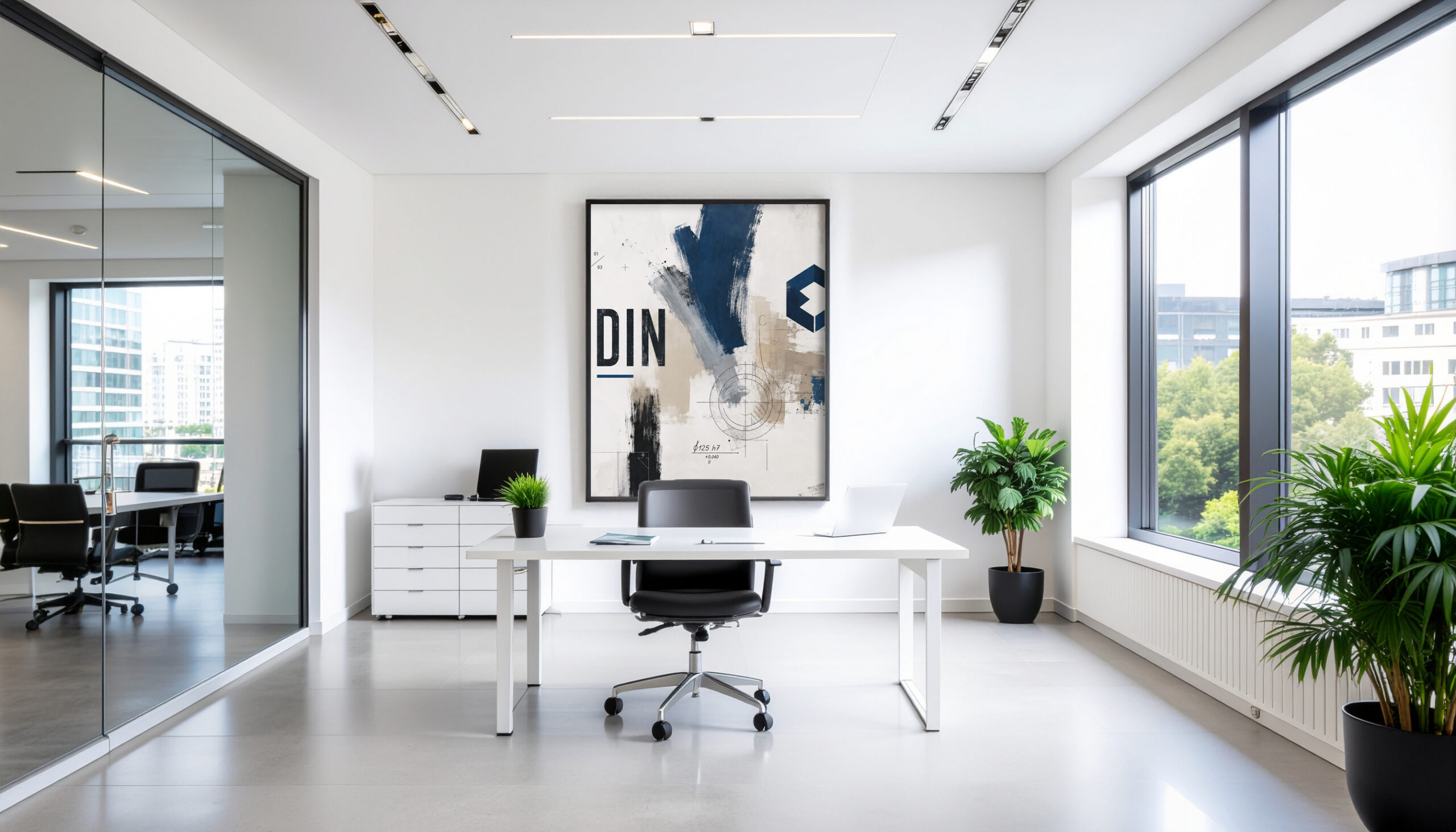 Kreative Collage als Wandbild für Ingenieurbüro