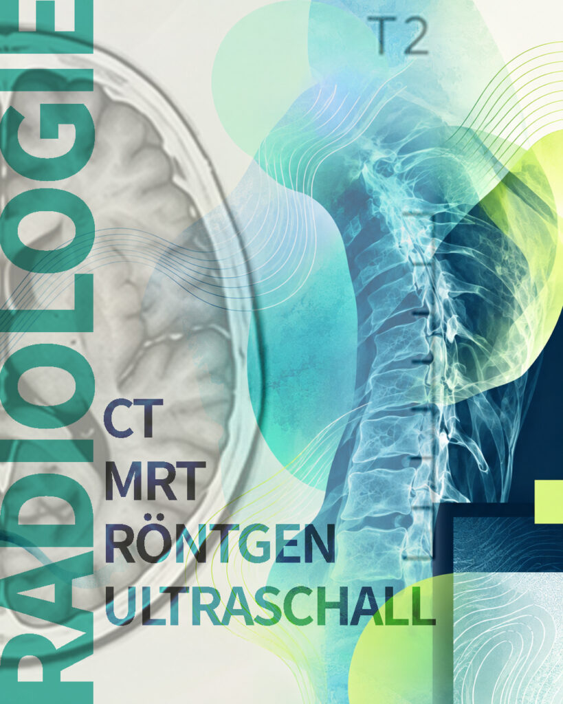 Die Collage aus Grün-Blau-Tönen zeichnet ein stimmiges Bild der Praxis
